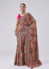 D No 211 By St Heavy Chinon Printed Handworked Saree